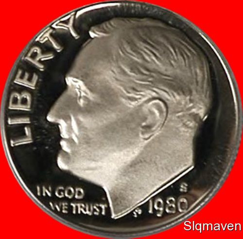1980 S Roosevelt Dime Deep Cameo Gem Proof