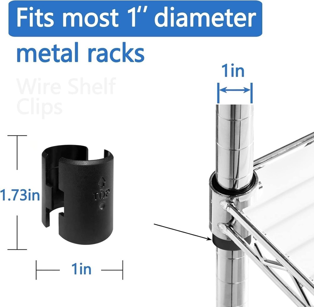 36 Pack Black Wire Shelf Clips – Easy to Install, Durable Replacement for 1-I...