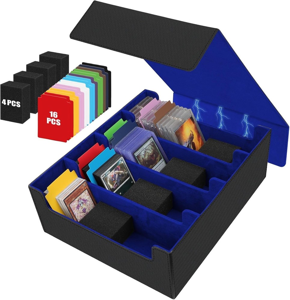 3400+ Trading Card Storage Box,Storage Box for Top Loaders Hold 616+,PU.....