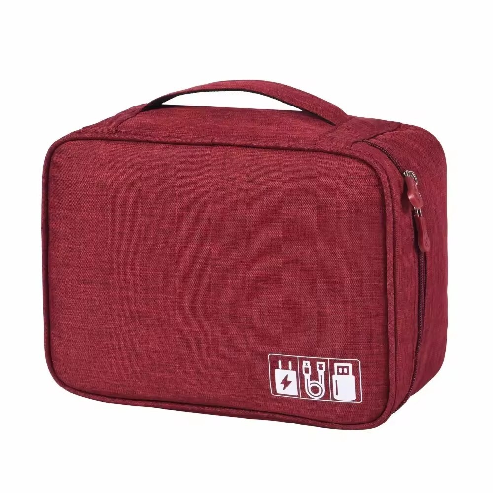 Double Layer Travel Gadget Organizer Electronics Accessories Storage Bag