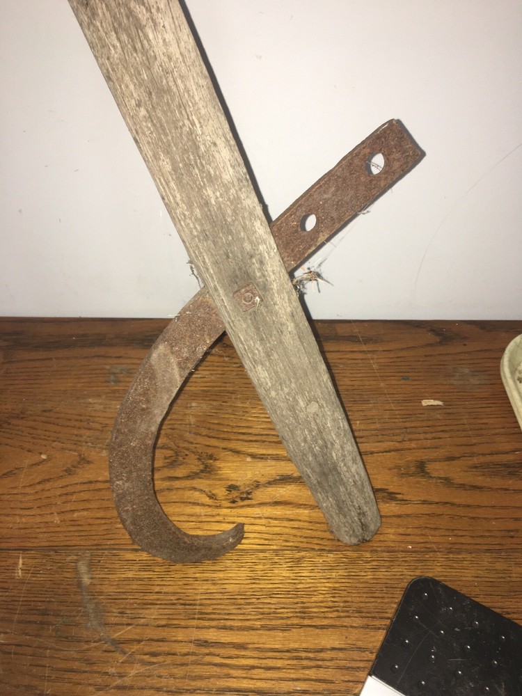 Antique Log Turner Primitive Logging Tool Hook Wood