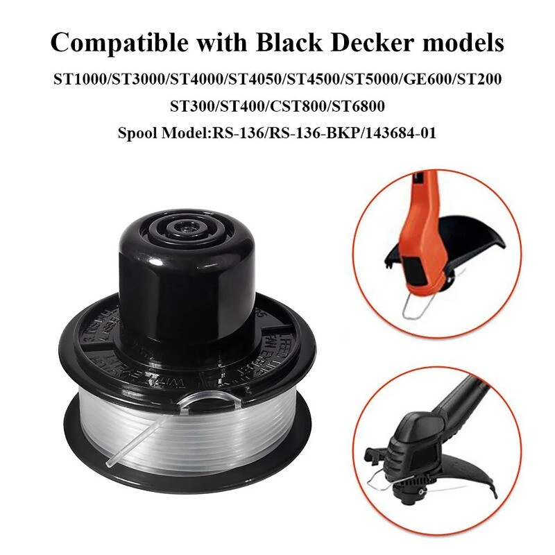 RS-136-BKP Trimmer Line Cap Spring Replacement Spool for Black & Decker ST4500