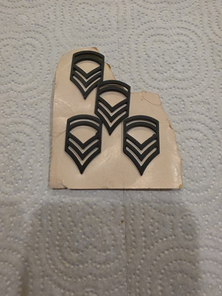 4- U.S. Army Chevron Black Sergeant First Class Rank Insignia