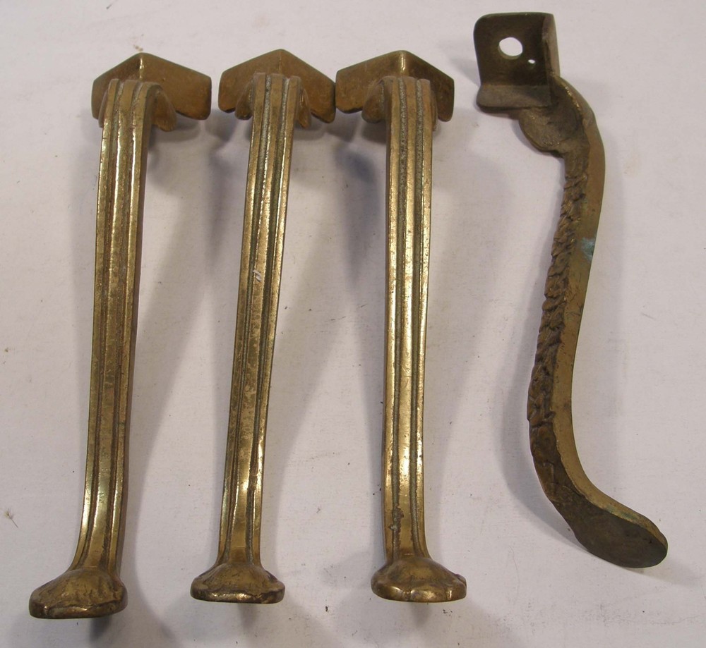 SET 4 VINTAGE CAST SOLID BRASS 8.5" CABRIOLE LEGS FOR FOOTSTOOL