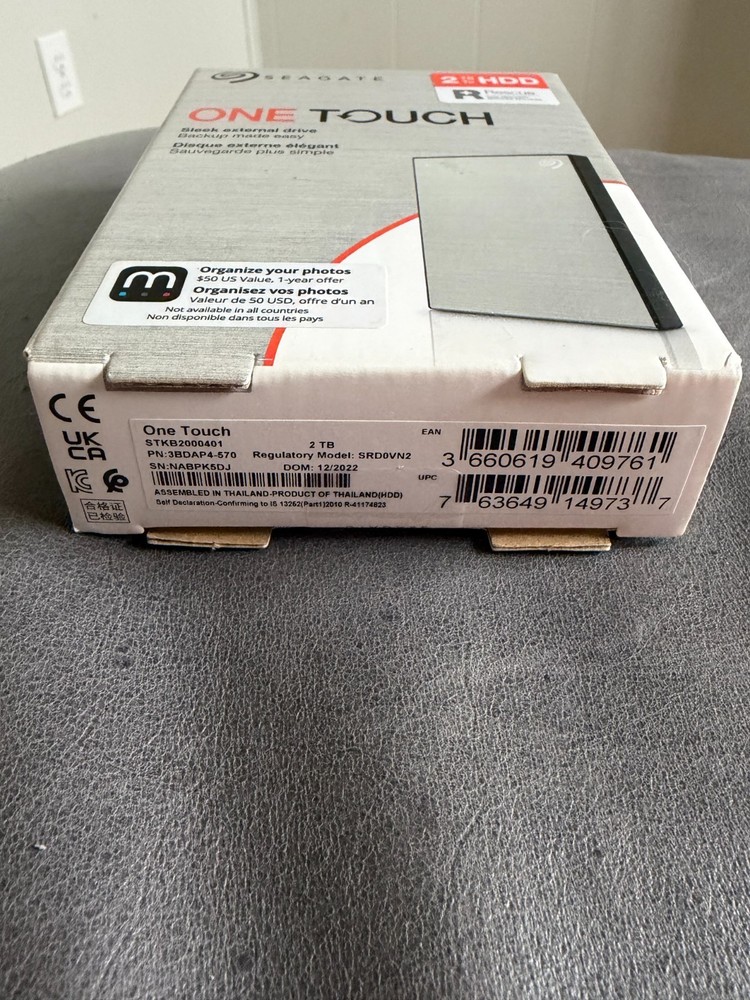 Seagate One Touch 2TB External Hard Drive - Silver NEW SEALED (STKB2000401)