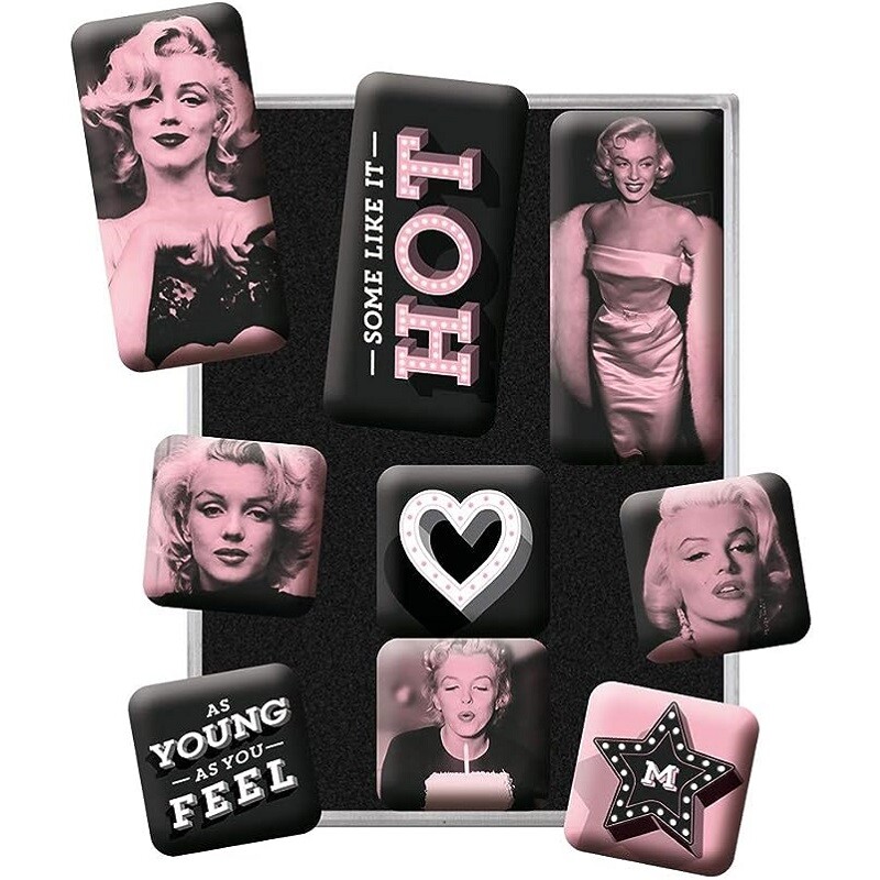9pc Nostalgic Art Marilyn Monroe Some Like It Hot Magnet Set - Kitchen Fridge