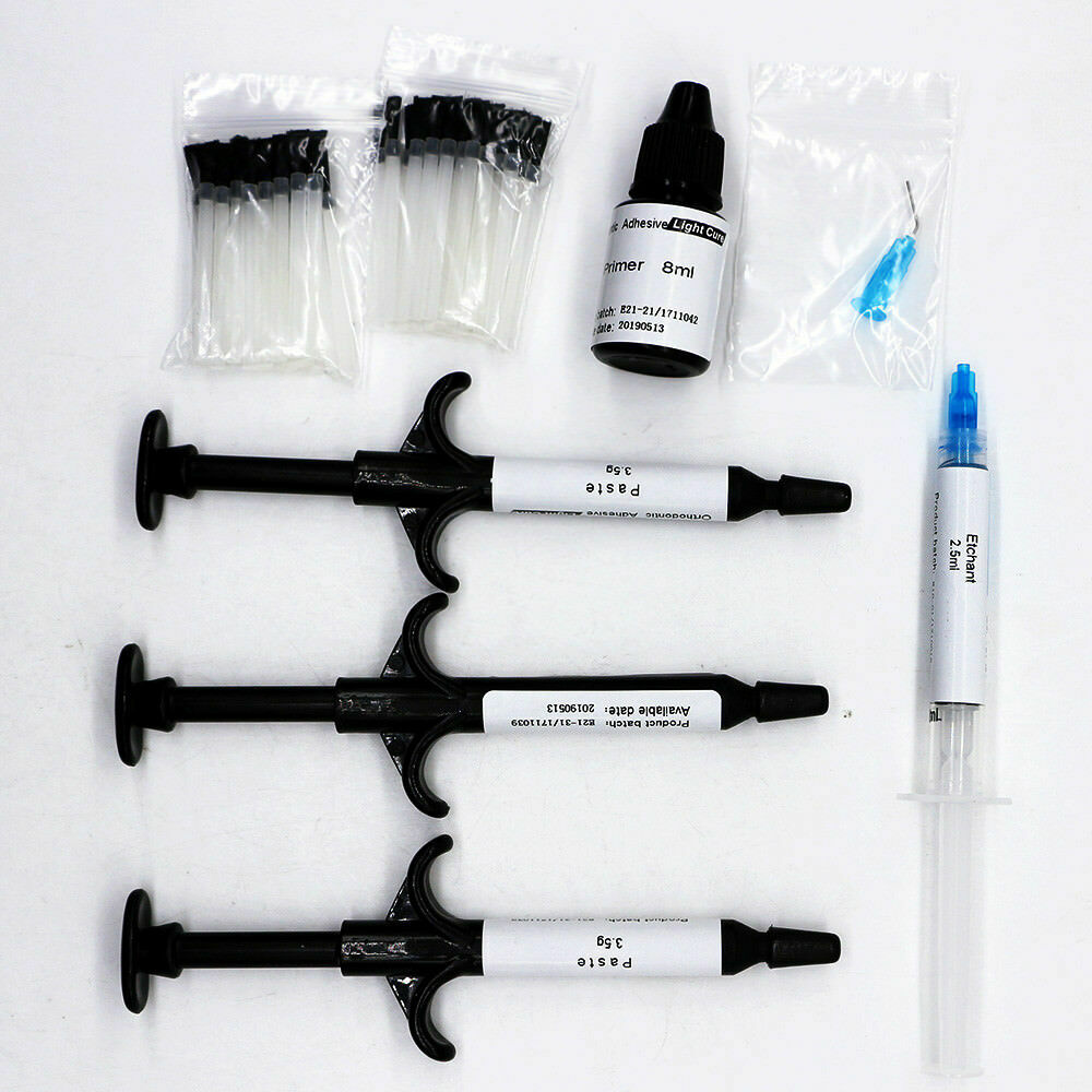 5X Dental Orthodontic Curing Light Brackets Adhesive Bonding Paste Kit