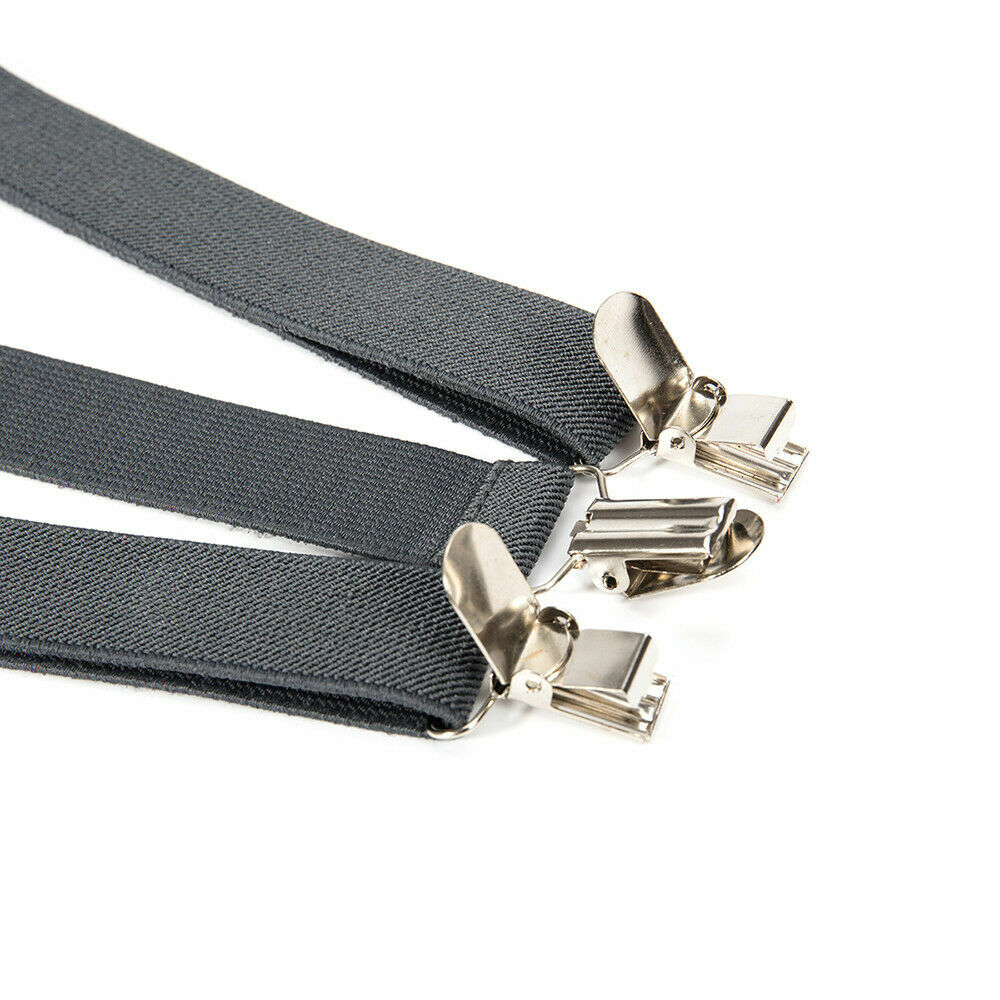 Men's Adjustable Suspenders Elastic Y-Shaped Braces Clips Pants Brace Solid New