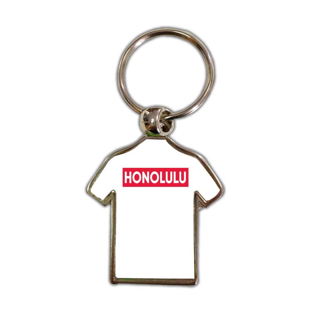 Honolulu Hawaii : Gift Shirt Keychain Red Stripe