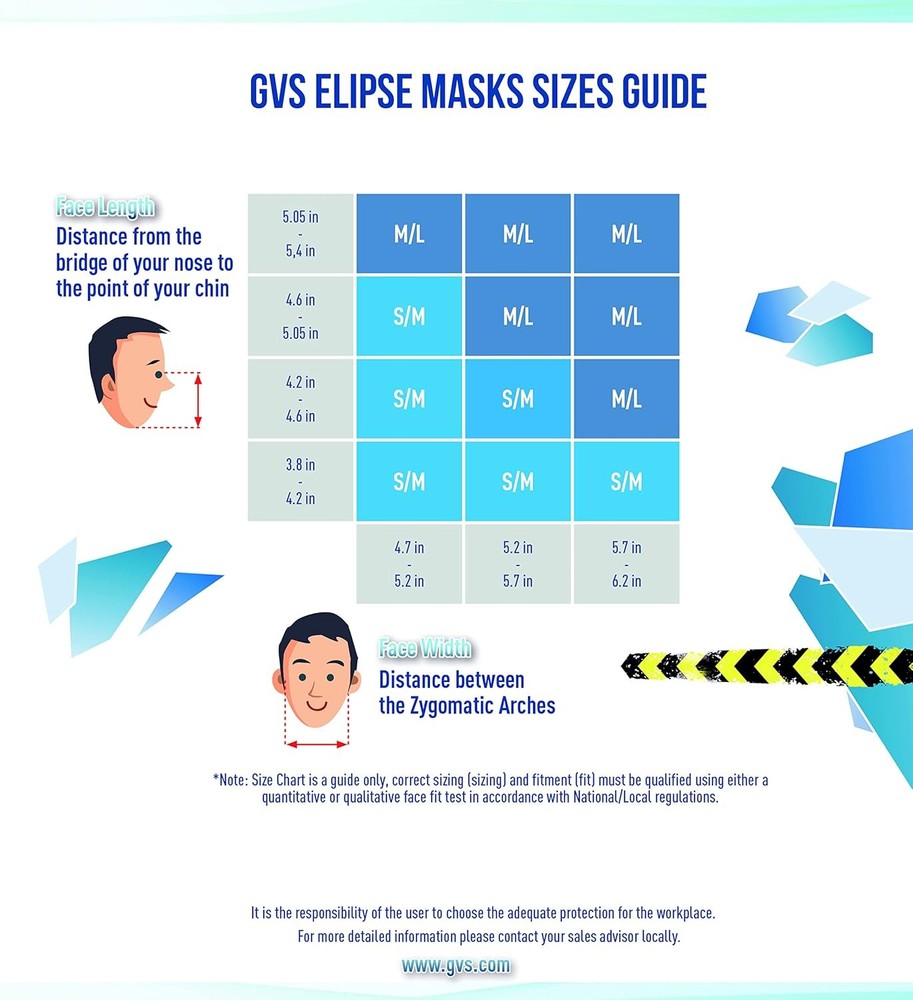 GVS ELIPSE Half Mask Respirator, Elastomeric with Replaceable Cartridge,