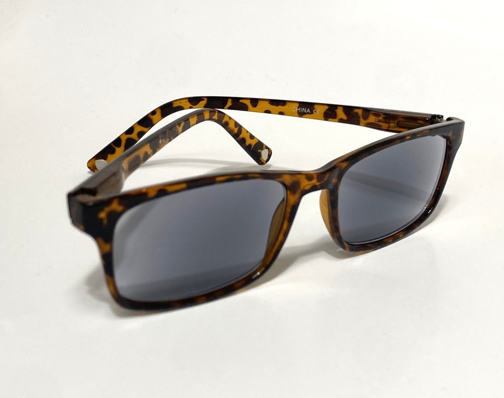 spring hinges UV SUN READERS rectangle TORTOISE FRAME powers +1.75 +2.00 +2.75