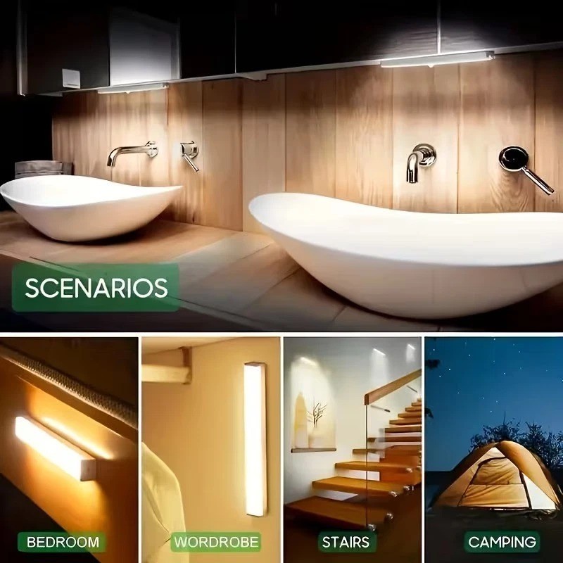 50CM Motion Sensor Led Light Rechargeable Cabinet Usb Lamp Night Kitchen
