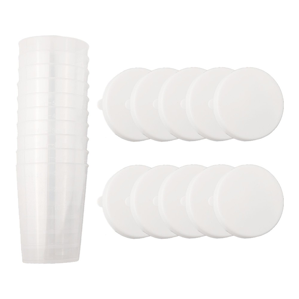 Brand New Measuring Cups Cup Transparent With White Lids Cap Container