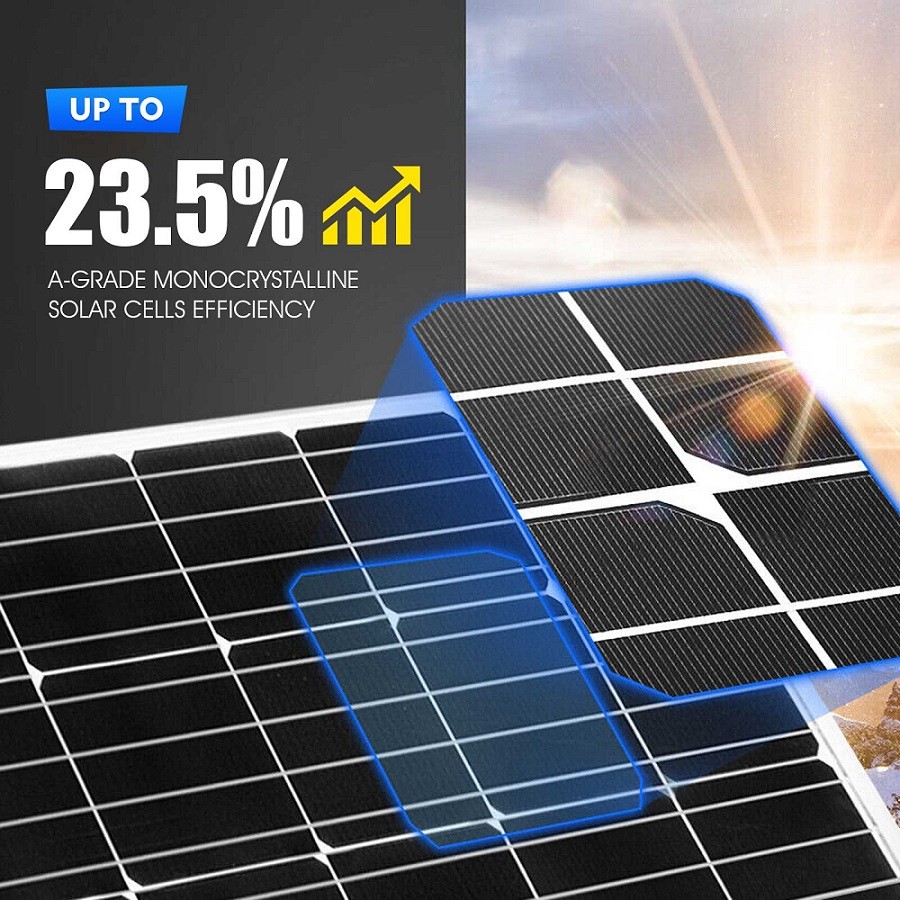 200W 12V Solar Panel High Efficiency Moncrystalline Module RV Off Grid System