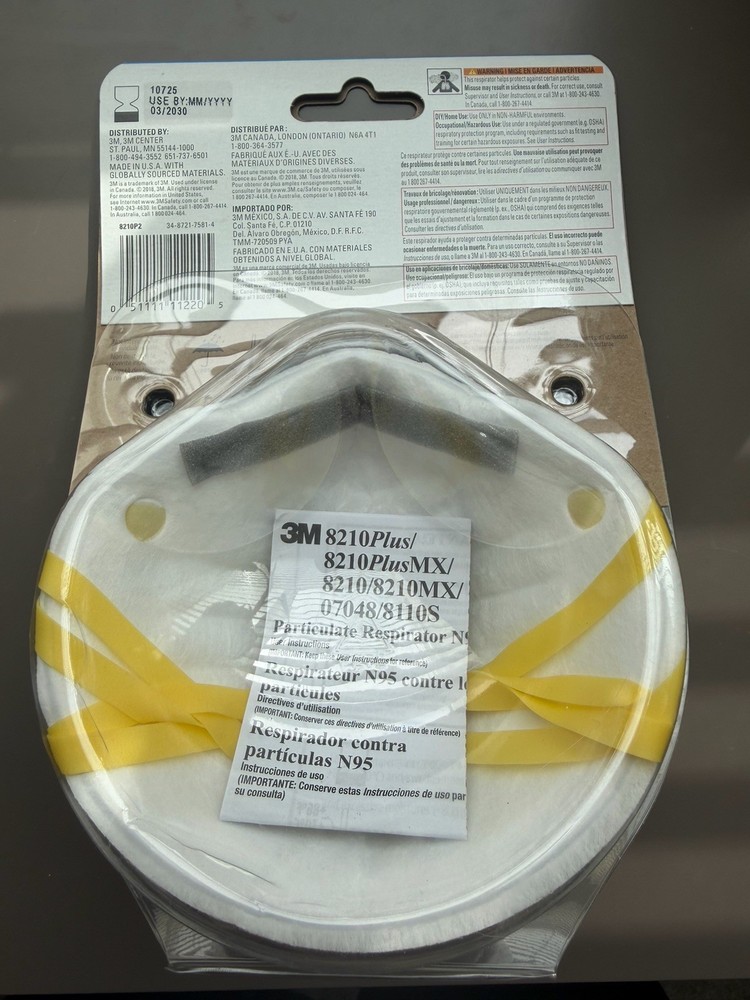 3M Performance Paint Prep Respirator N95 Particulate, 8210 Plus (2) | Face Mask