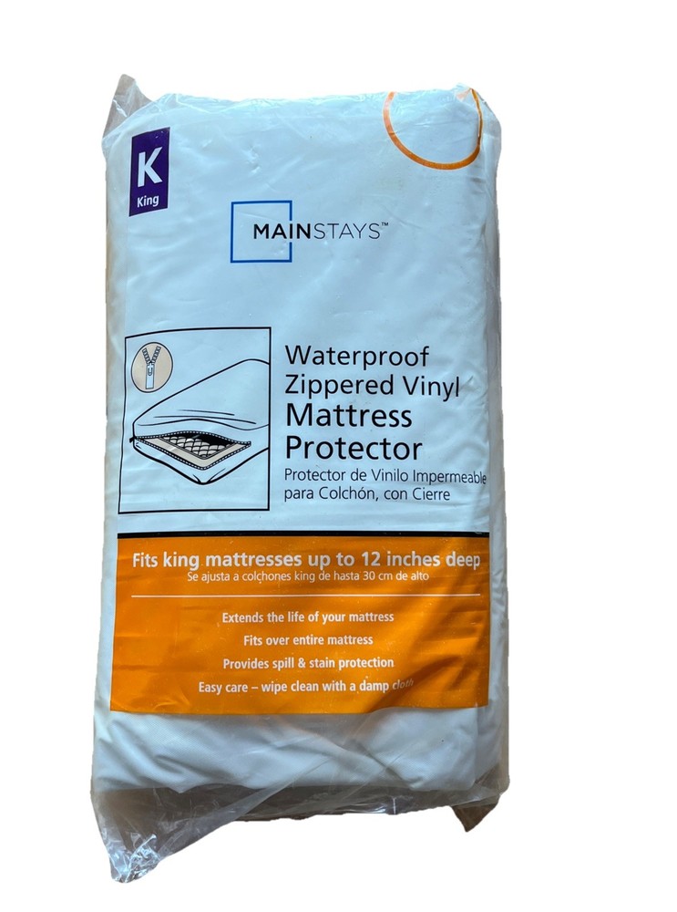 New KING Size Waterproof Mattress Protector Zippered  Deep White