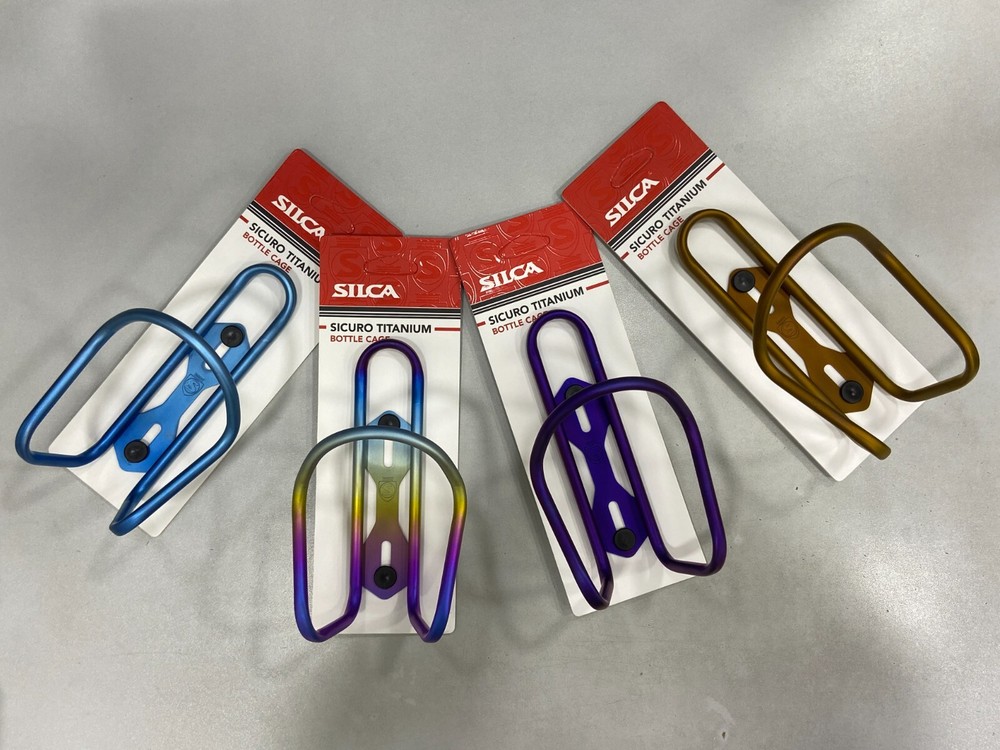 Silca Sicuro Titanium Classic Bicycle Water Bottle Cage (Anodized) Without Bolts