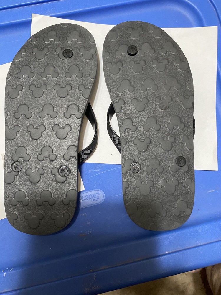 Mickey Mouse Black Size 11 Flip Flops