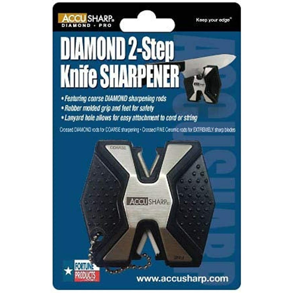 Accu Sharp Diamond PRO 2-Step Knife Sharpener Flip Side Consists TwoCeramic Rods