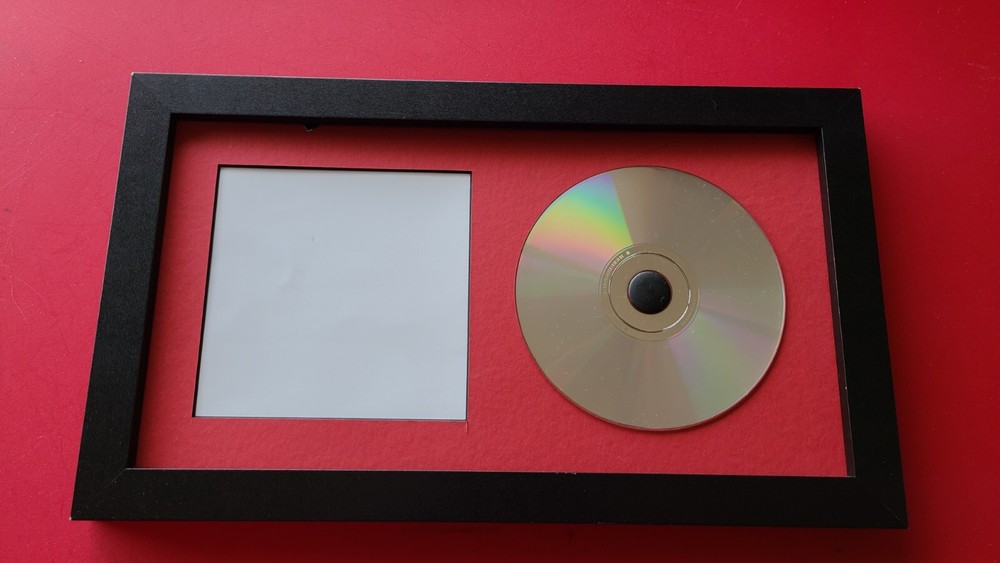 CD Display w/ RED Mat Complete W/ 1" Wide Black Frame 7X12