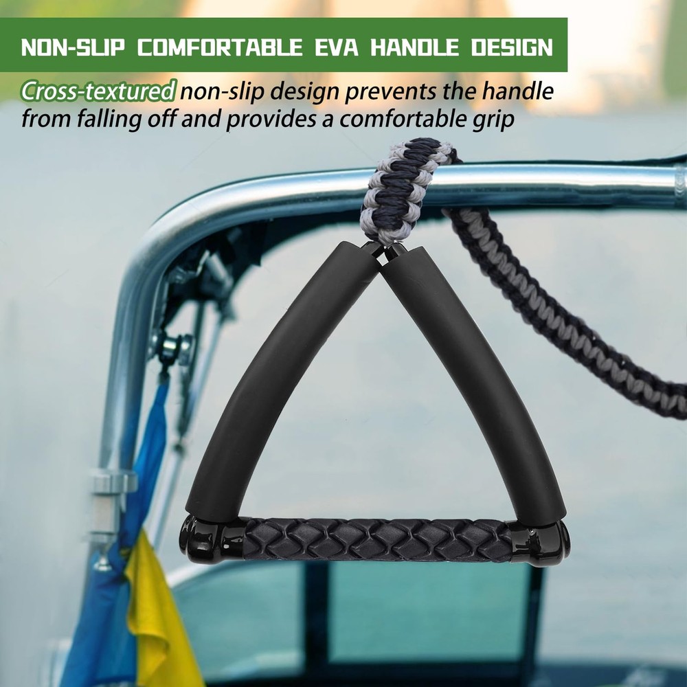 ASVAEVAS 25FT Wakesurf Rope and Handle, 6 Sections Adjustable Floating Surf T...