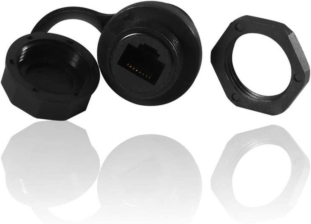 2PCS RJ45 Ethernet LAN Cable Connector CAT6 Shielded Industrial Panel Mount Bulk