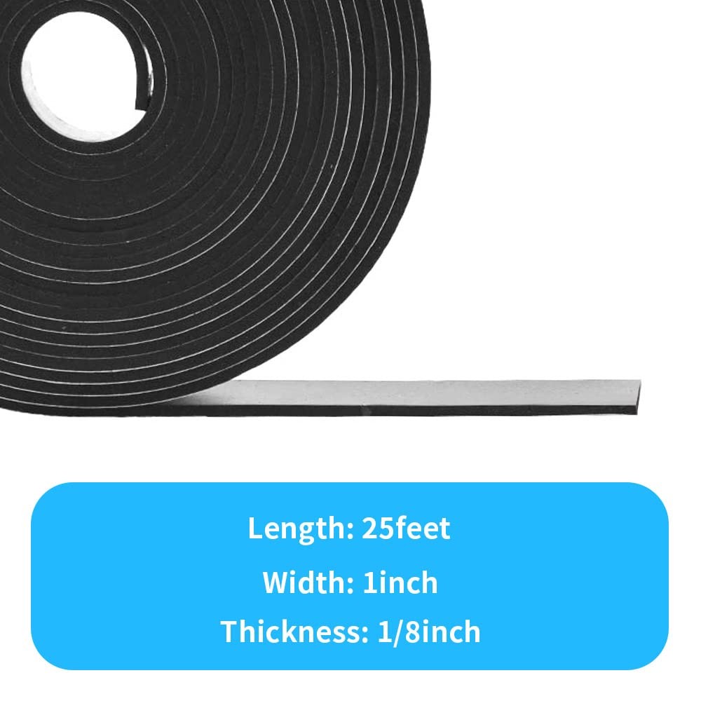 Neoprene Solid Rubber Strips with Adhesive Backing 1/8 .125" Thick X 1" Wide ...