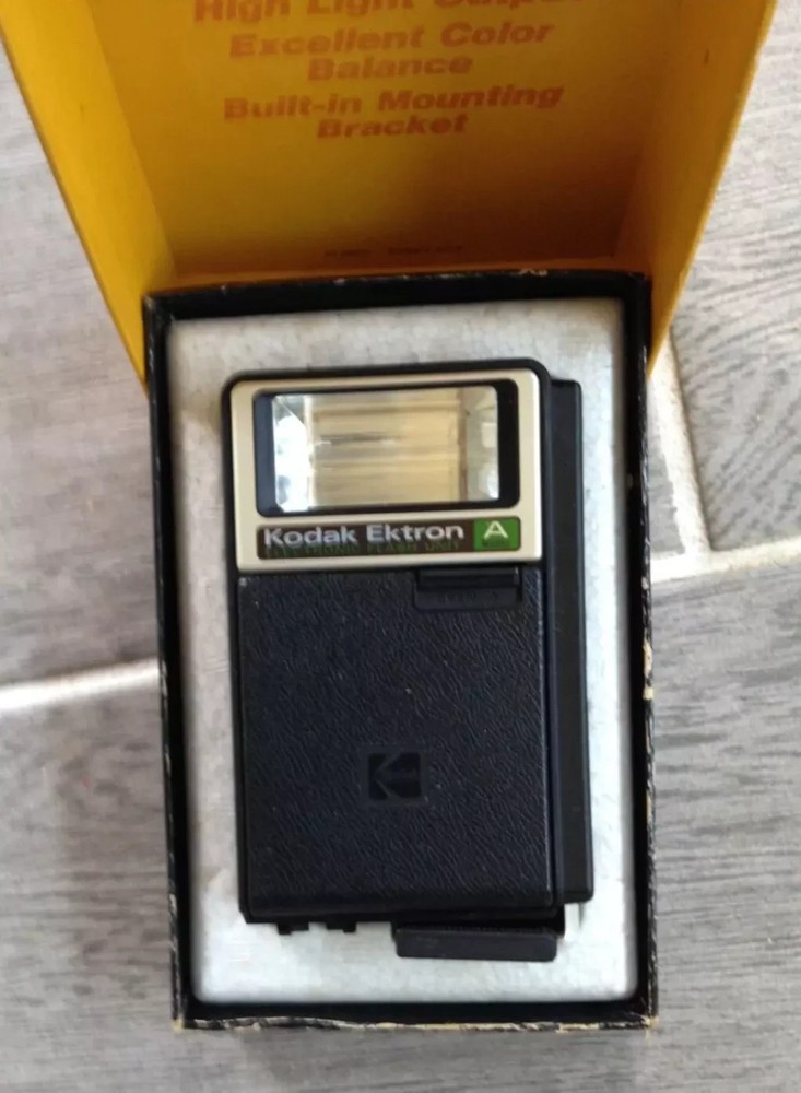 Vtg Kodak Ektron Model A Electronic Flash Original Box Camera Decor Untested