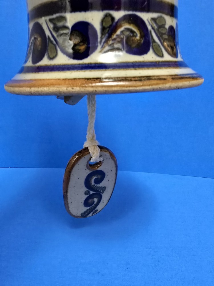 Stoneware Pottery Handcrafted Bell 5" Signed