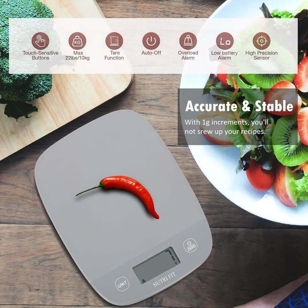 Precision Cooking Scale - 11lb Capacity with Large LCD Display and Tare Function