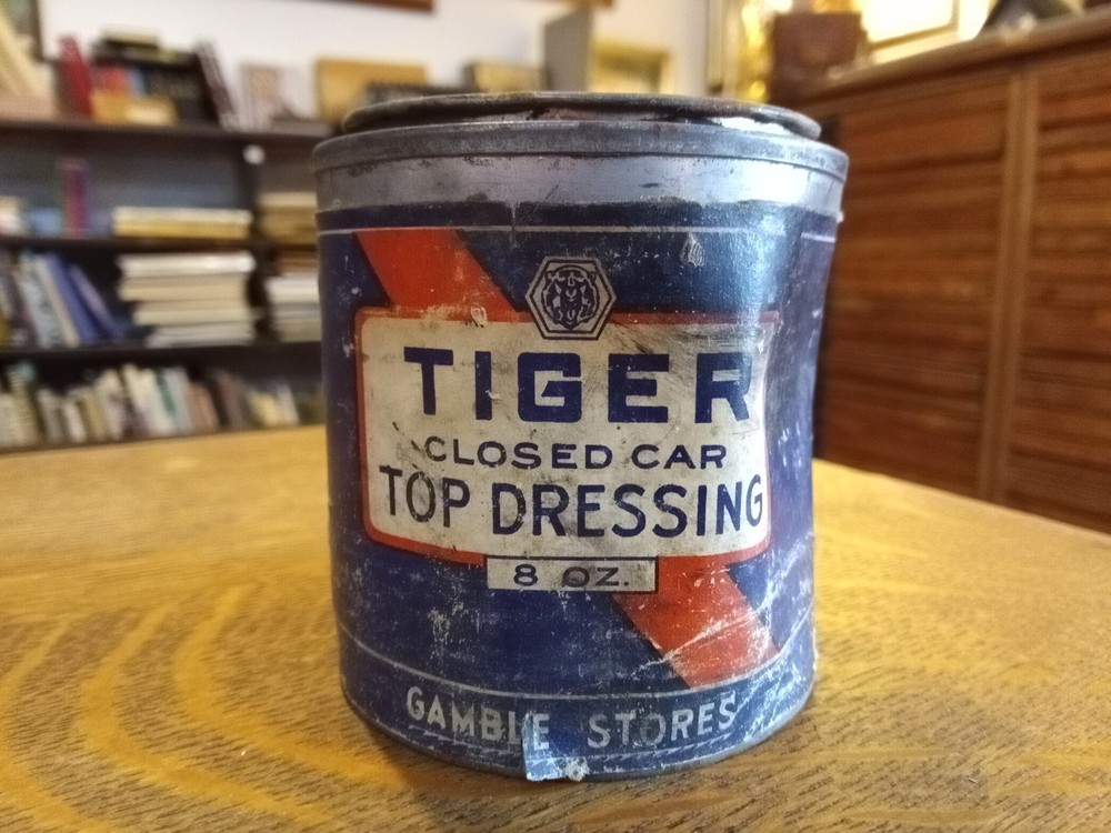 Antique Tiger Top Dressing 8oz Tin