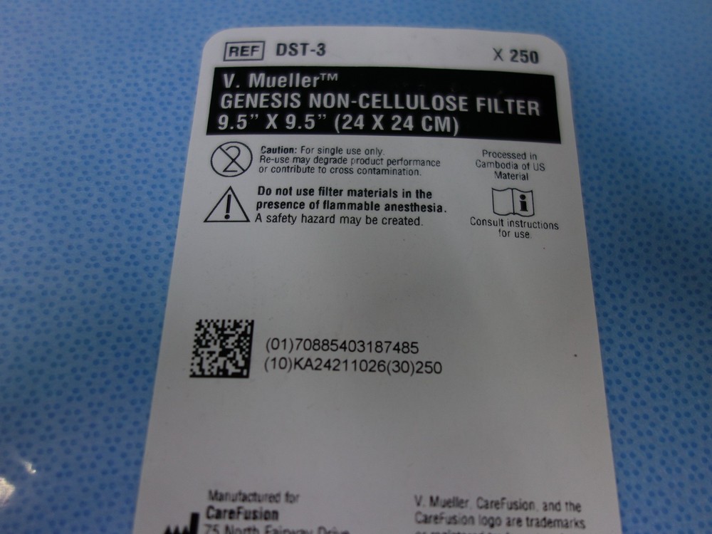 1000 pcs * V. Mueller Genesis Sterilization Filter CareFusion DST-3