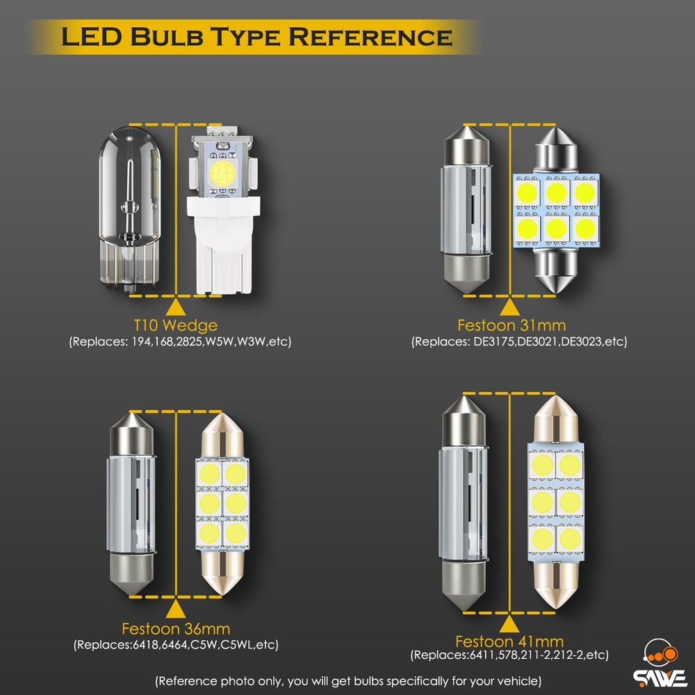 22 x For 2000 - 2005 Ford Excursion Interior LED Lights Bulb Package Kit - White