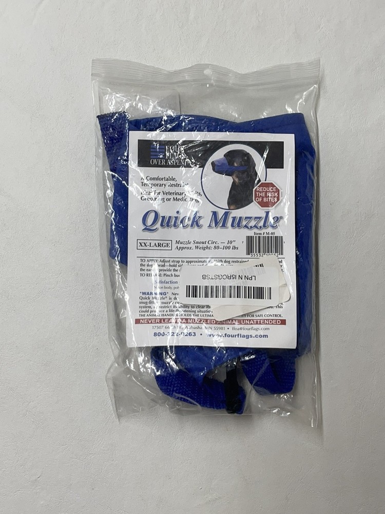 Four Flags Dog Muzzle X-Small, Quick Muzzle, Blue