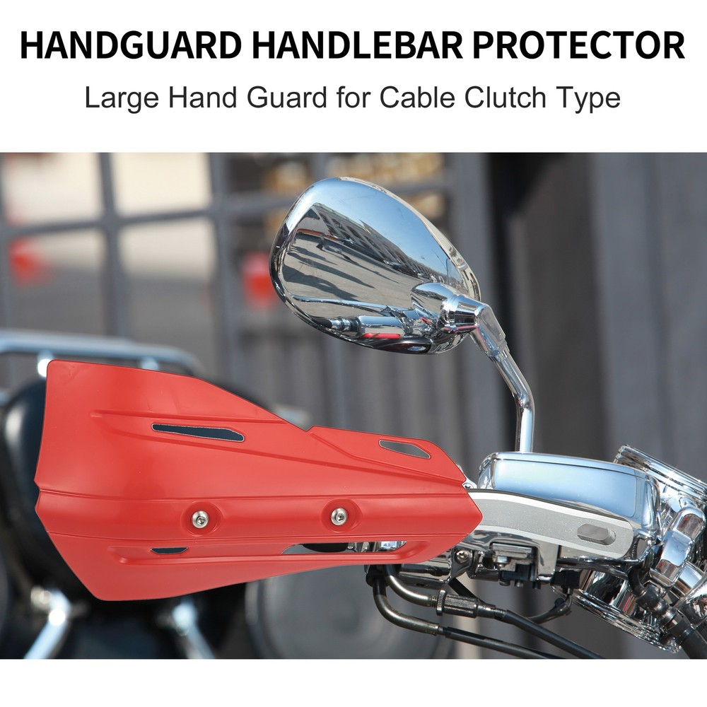 Motorcycle Handlebar Hand Guard with Coffin Cut Red