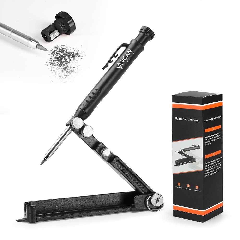 Multi-function Scribing Tool Aluminum Alloy Deep Hole Pencil Woodworking