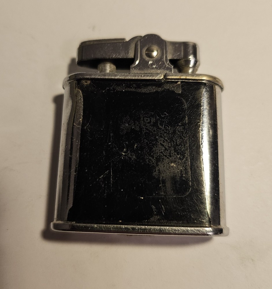Vintage Ronson Whirl Wind Cigarette Lighter Black & Brushed Nickel