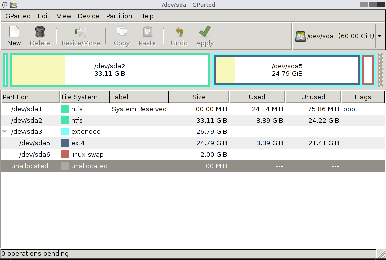 Gparted Disk Partition software Live CD Partition Manager