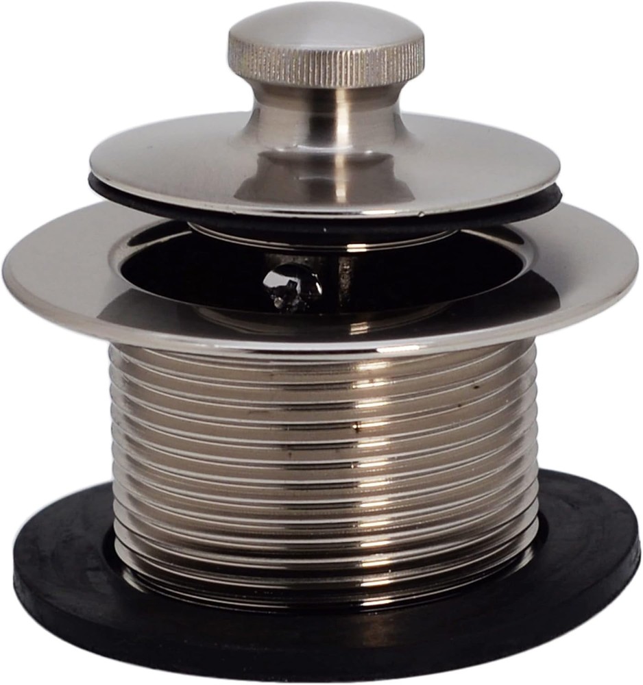 Coarse Thread Bathtub Drain Plug, 1-1/2" Stainless Steel Push Pull Mechanism