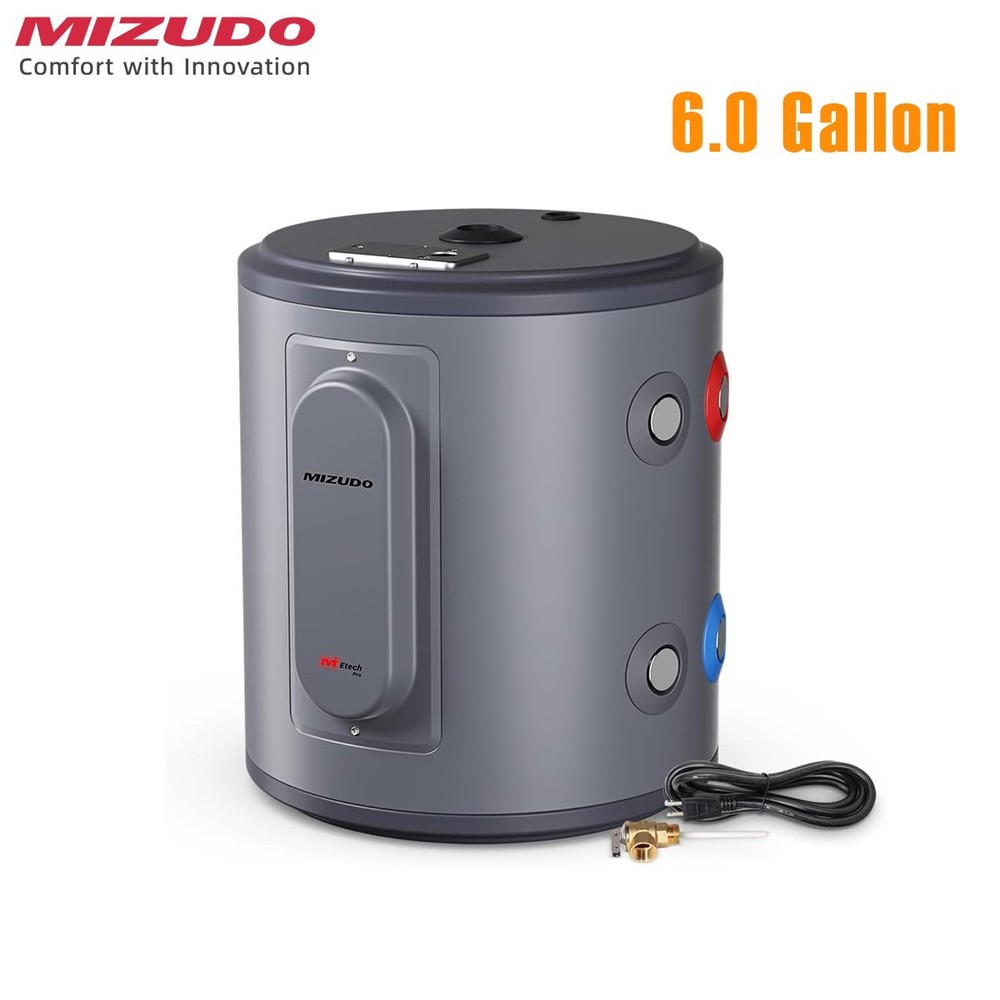 6 Gallon Mini Tank Water Heater Electric 1500W 120V with T&P Valve Point of Use