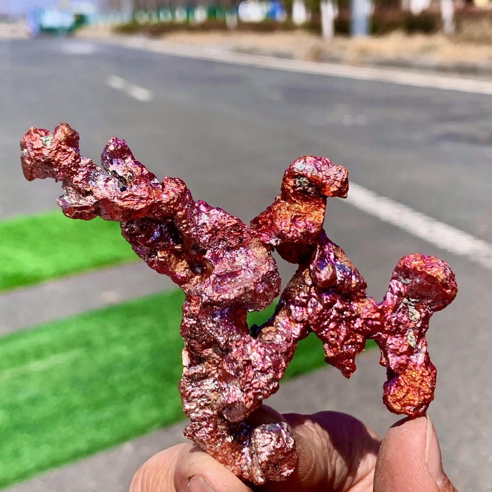 128G Rare!! iridescent Native Copper crystal mineral specimen