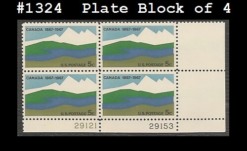 USA3 #1324 MNH PB4 Canada Centenary