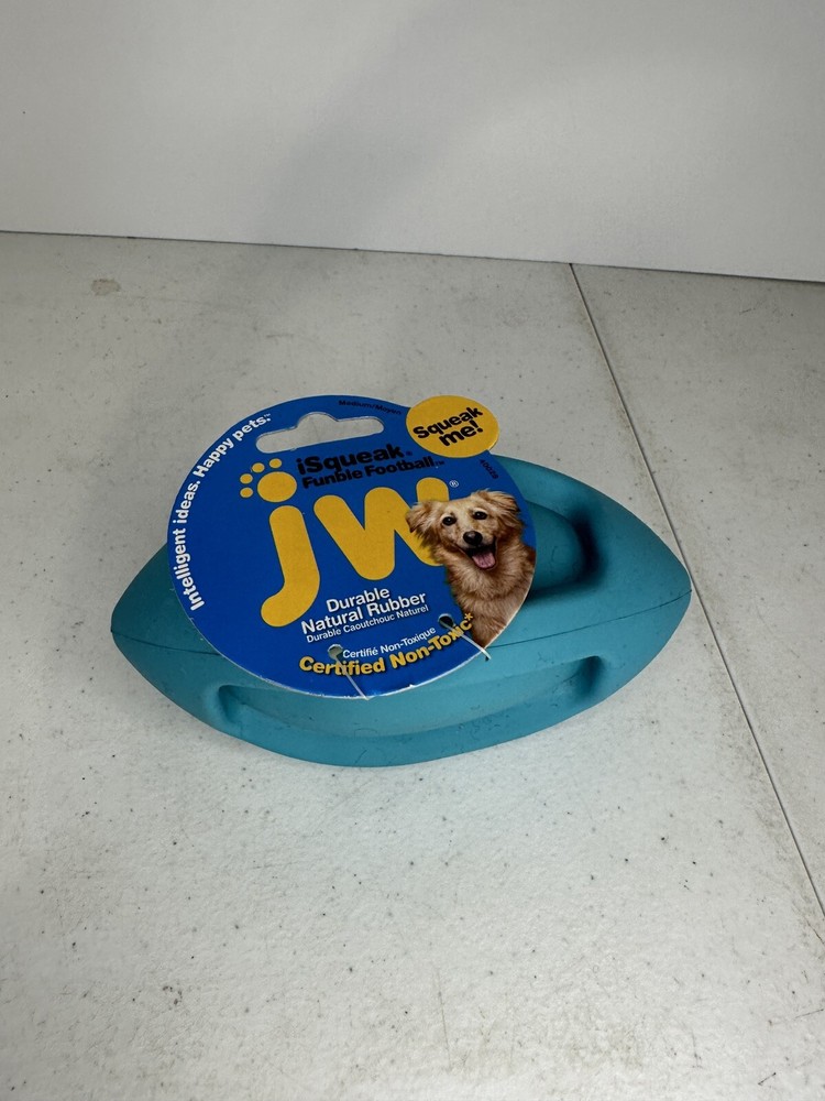 ISQUEAK FUNBLE FOOTBALL MEDIUM NATURAL RUBBER TOY