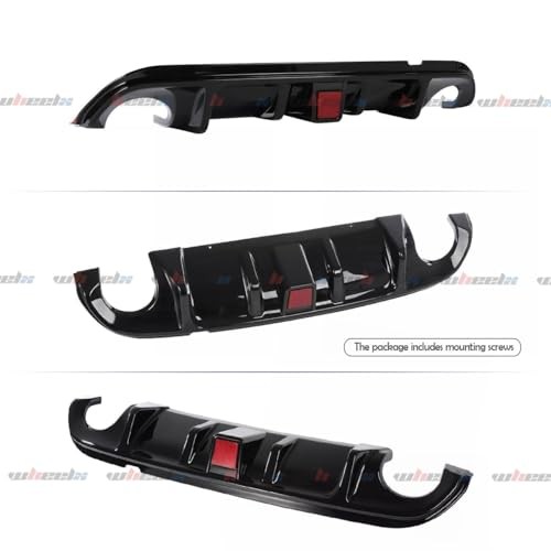Duckbill Rear Spoiler & Rear Diffuser Compatible with Infiniti Q50 Glossy Black