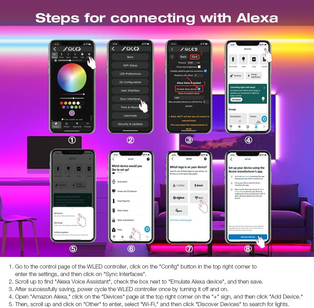 ESP32 WLED LED Strip Controller Dynamic RGB IC IO33 DIY Port App Control Easy