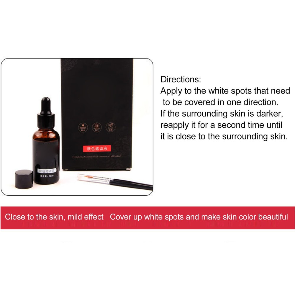 30ml Vitiligo Covering Liquid White Spot Concealer Waterproof Makeup WT
