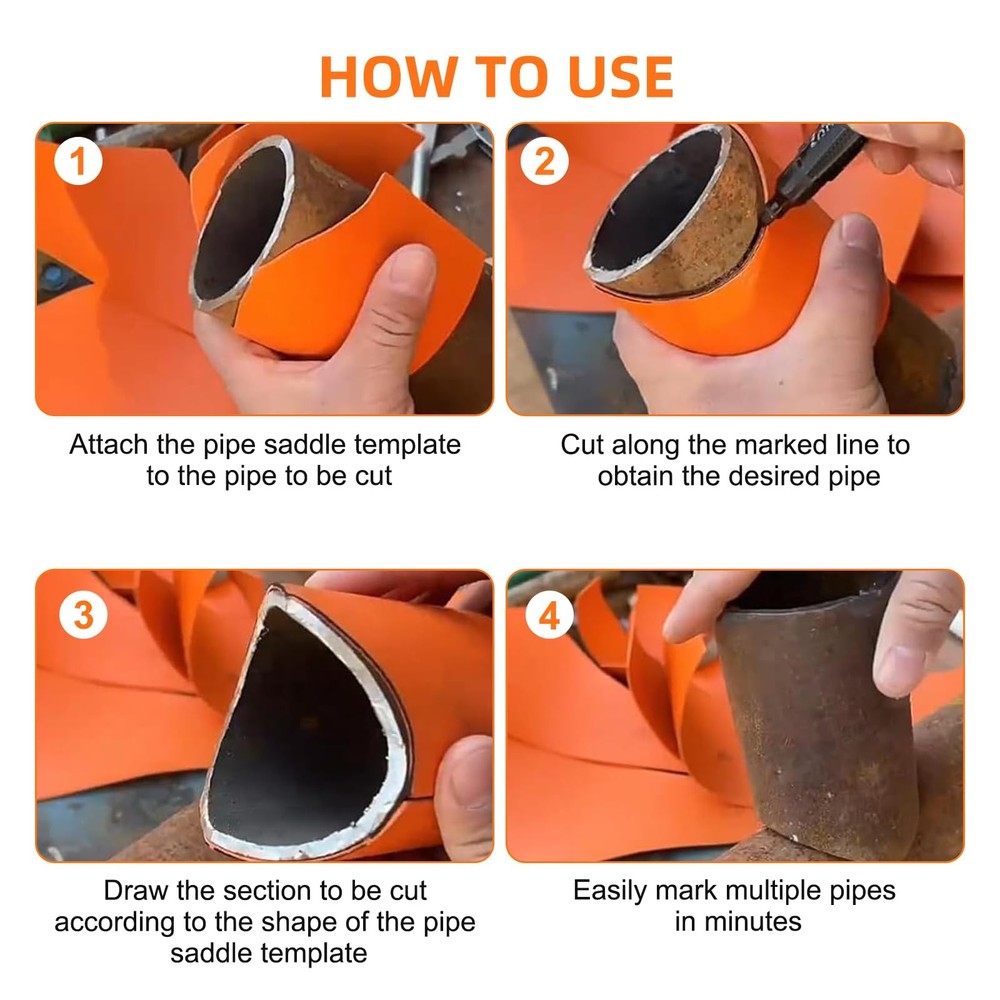 10 Pcs Pipe Saddle Template Cutting Guide Set, Precision Wrap Around Pipe...