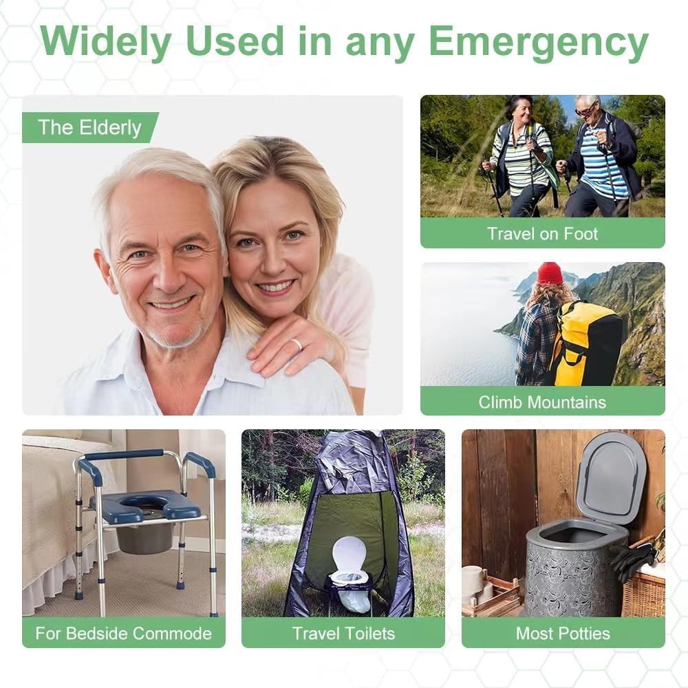 Commode Liners 120PCS Bedside Disposable-Portable Toilet White