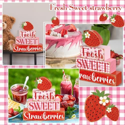 4 Pcs Strawberry Table Decorations Strawberry Table Strawberry Style