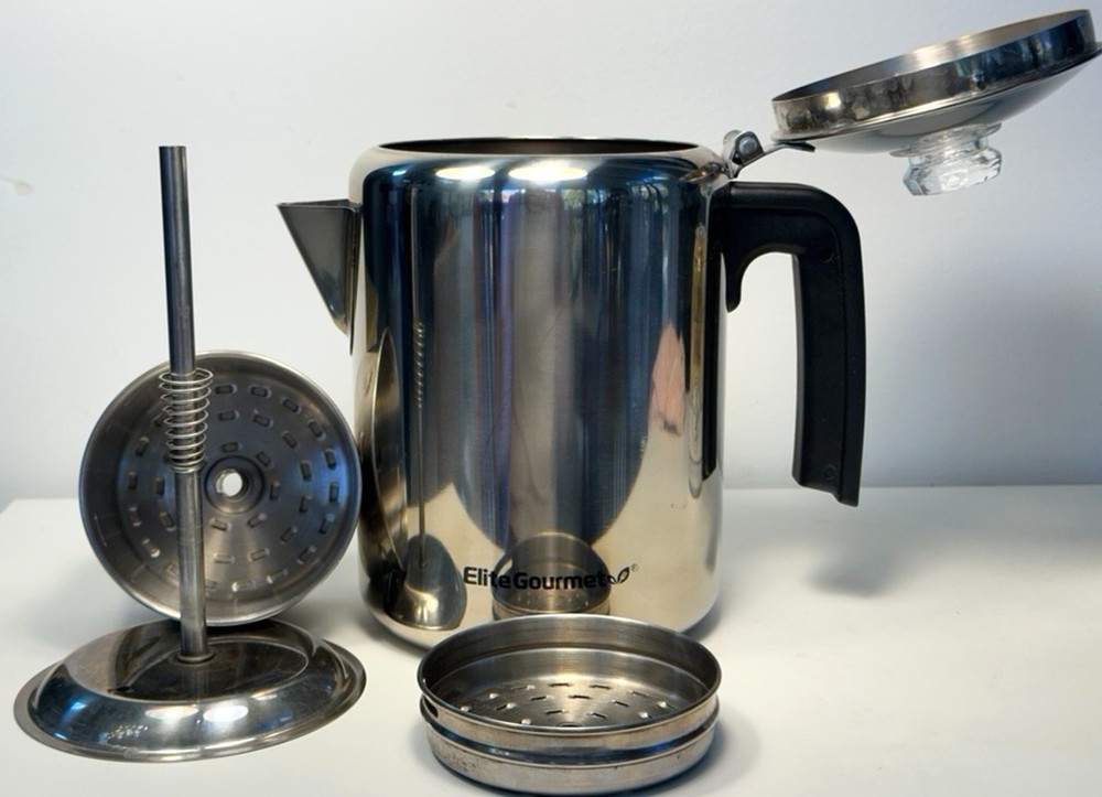 8 cup Elite Gourmet EC008 Stainless Steel Percolator EUC